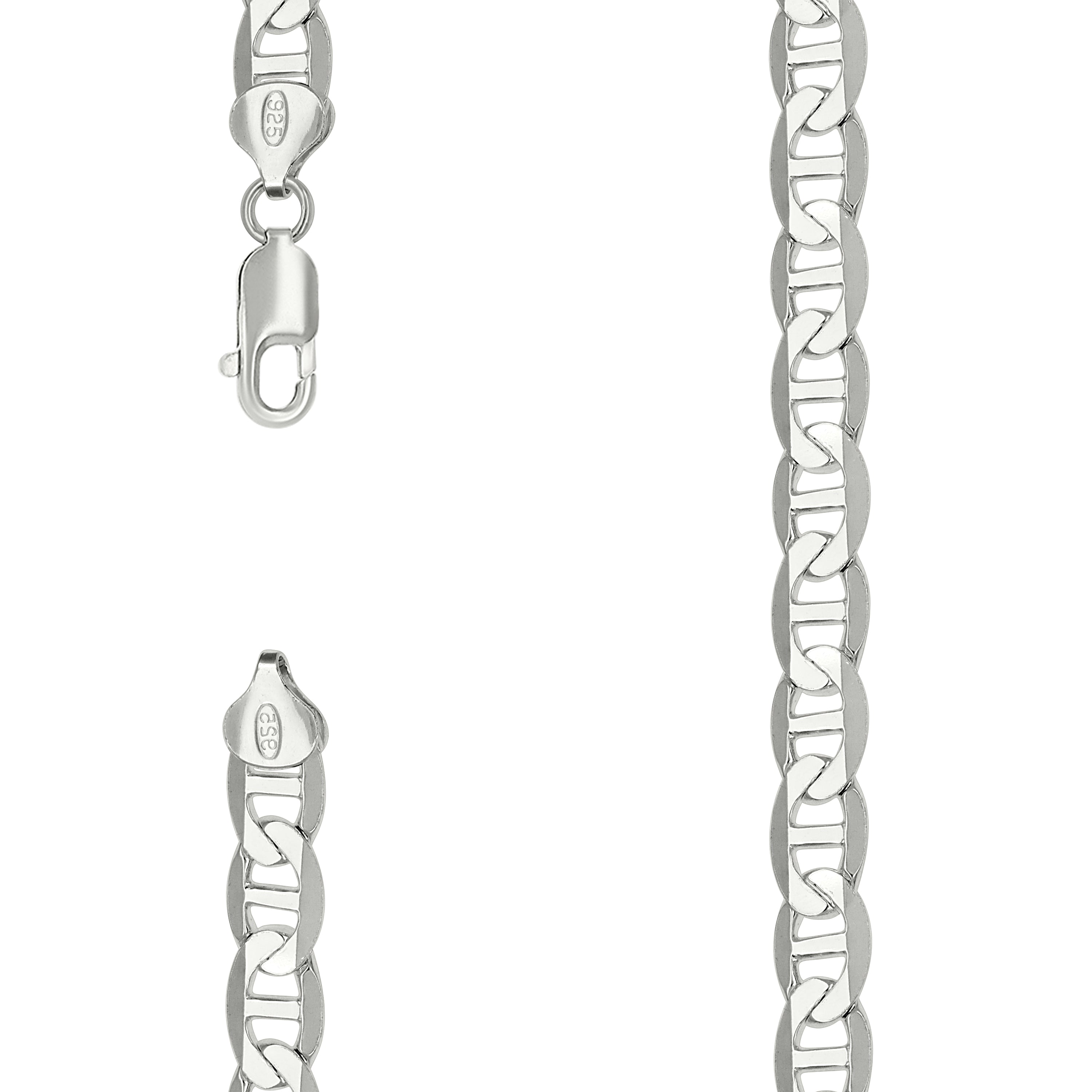 925 Sterling Silver Solid Classic Mariner Silver Chain 200 8mm-26 - SLV-27024