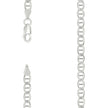 925 Sterling Silver Solid Pave Classic Mariner Silver Chain 100 4mm-16 - SLV-27240