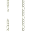 925 Sterling Silver Pave Super Flat Figaro Chain Silver 250 9.8mm-24