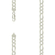 925 Sterling Silver Pave Super Flat Figaro Chain Silver 200 8.6mm-22