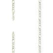 925 Sterling Silver Pave Super Flat Figaro Chain Silver 150 5.7mm-8