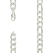 925 Sterling Silver Pave Super Flat Figaro Chain Silver 350 14mm-24