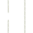 925 Sterling Silver Pave Super Flat Figaro Chain Silver 120 4.5mm-24
