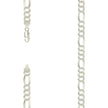925 Sterling Silver Pave Super Flat Figaro Chain Silver 180 7.7mm-20