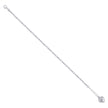 925 Sterling Silver Womens Figaro Link Heart Charms Anklet
