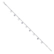 925 Sterling Silver Womens Rolo Link Heart Charms Anklet