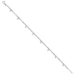 925 Sterling Silver Womens Beaded Fashion Link Anklet