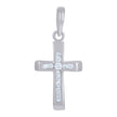 925 Sterling Silver Unisex Cubic-Zirconia Cross Religious Charm Pendant