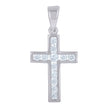 925 Sterling Silver Unisex Cubic-Zirconia Cross Religious Charm Pendant