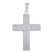 925 Sterling Silver Unisex Greek Key Cross Religious Charm Pendant
