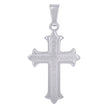 925 Sterling Silver Unisex Fleur De Lis Cross Religious Charm Pendant