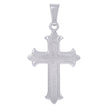 925 Sterling Silver Unisex Fleur De Lis Cross Religious Charm Pendant