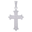 925 Sterling Silver Unisex Fleur De Lis Cross Religious Charm Pendant