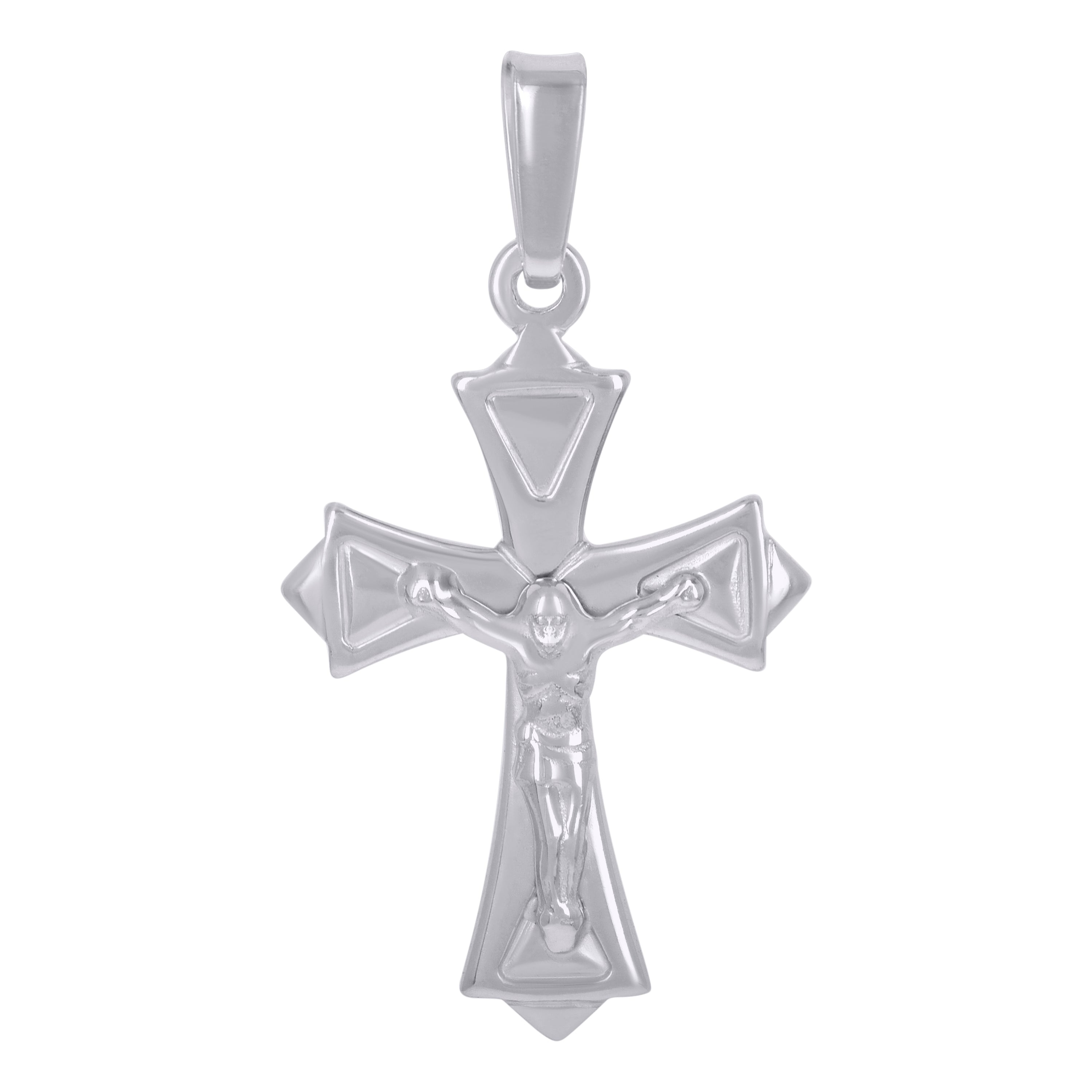 925 Sterling Silver Unisex Crucifix Cross Religious Charm Pendant