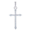 925 Sterling Silver Unisex Cubic-Zirconia Cross Religious Charm Pendant