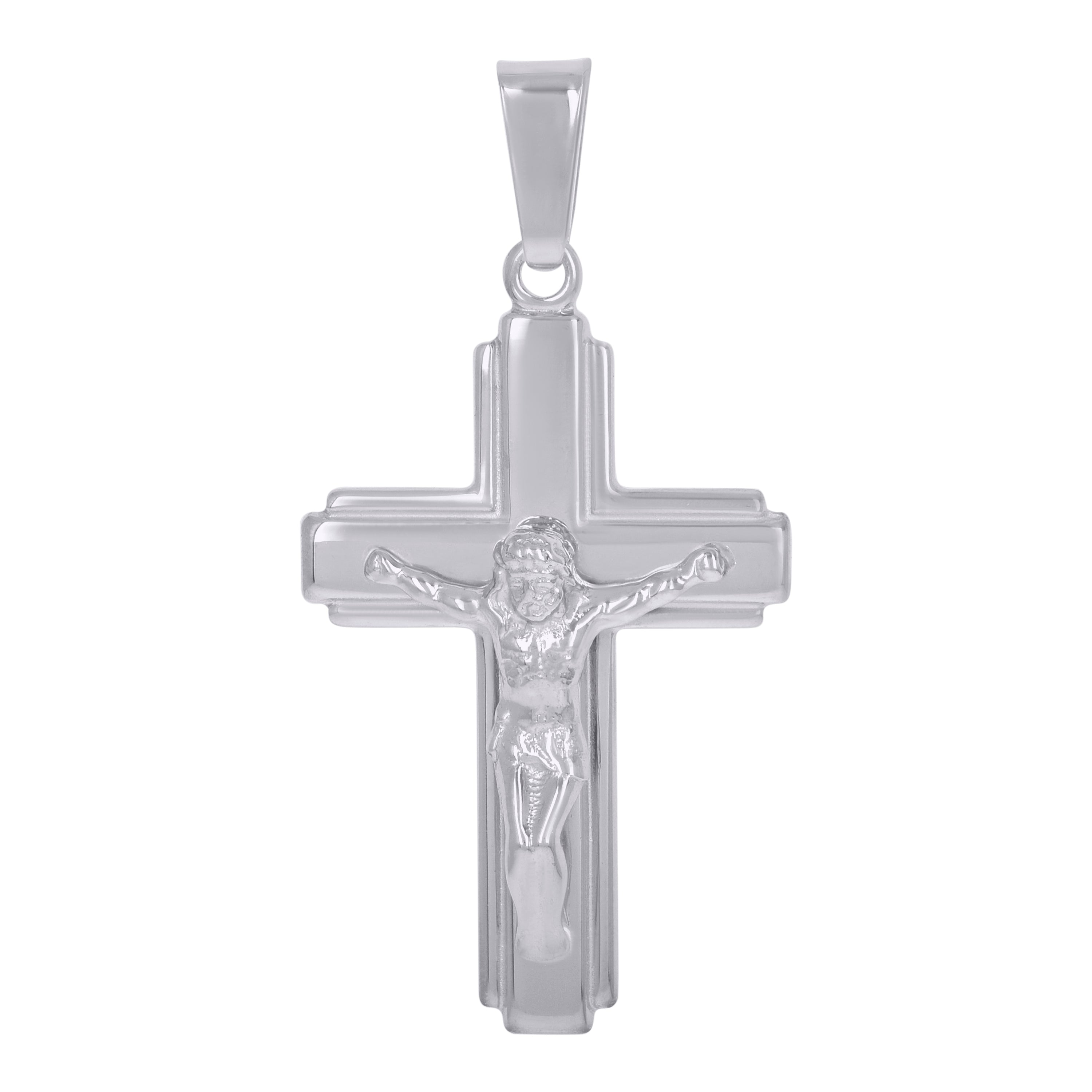 925 Sterling Silver Unisex Crucifix Cross Religious Charm Pendant