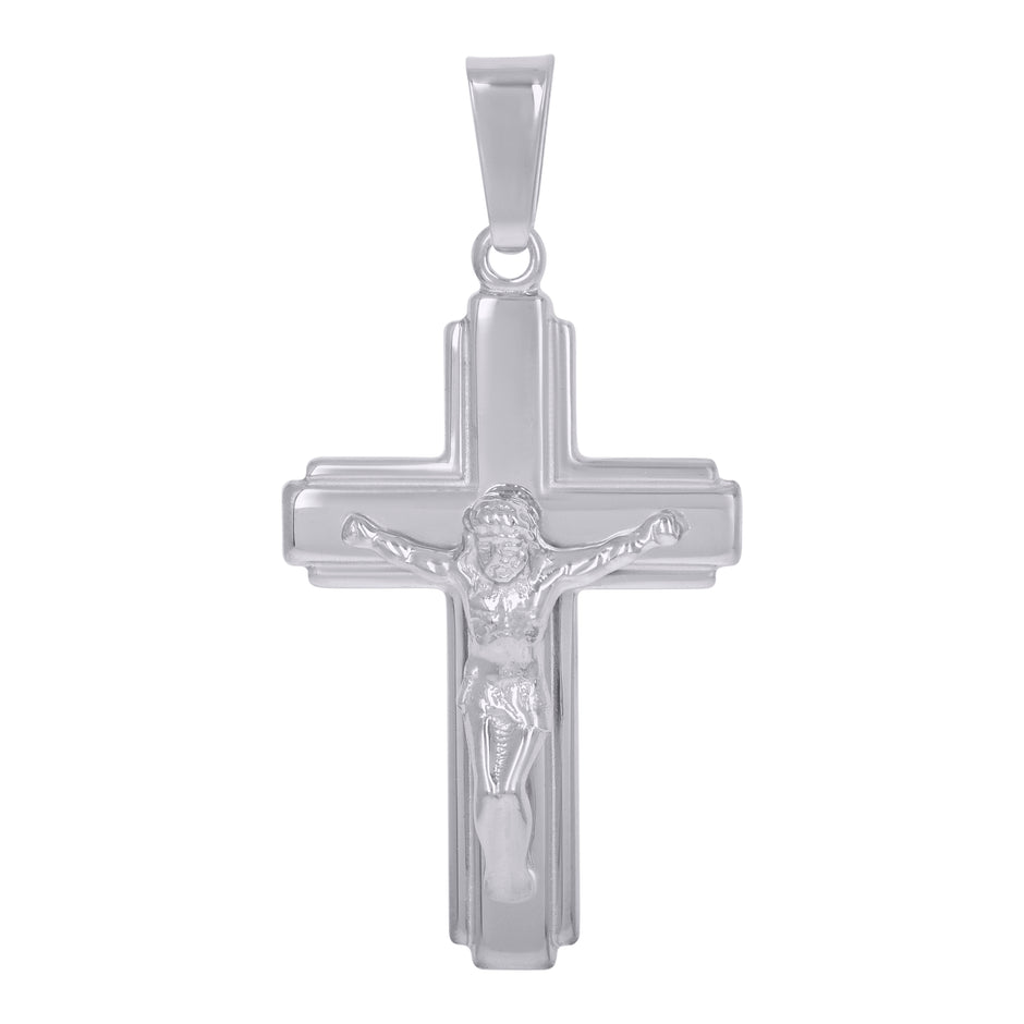 925 Sterling Silver Unisex Crucifix Cross Religious Charm Pendant
