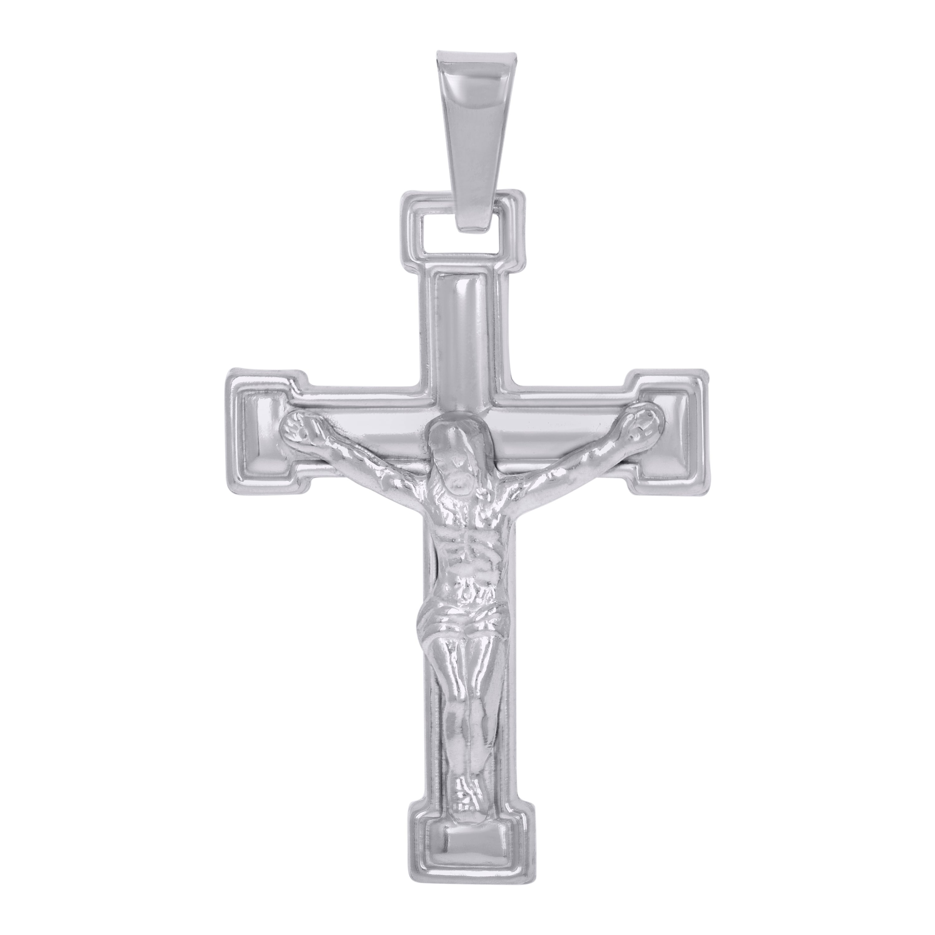 925 Sterling Silver Unisex Crucifix Cross Religious Charm Pendant