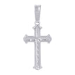 925 Sterling Silver Unisex Fleur De Lis Cross Religious Charm Pendant