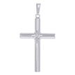 925 Sterling Silver Unisex Diamond-Cut Cross Religious Charm Pendant