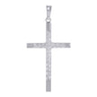 925 Sterling Silver Unisex Diamond-Cut Cross Religious Charm Pendant
