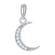 925 Sterling Silver Unisex Cubic-Zirconia Moon Celestial Charm Pendant