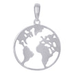 925 Sterling Silver Mens Globe Charm Pendant