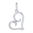 925 Sterling Silver Womens Cubic-Zirconia Heart Love Charm Pendant