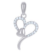 925 Sterling Silver Womens Cubic-Zirconia Heart Love Charm Pendant