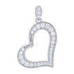 925 Sterling Silver Womens Cubic-Zirconia Heart Love Charm Pendant
