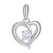 925 Sterling Silver Womens Cubic-Zirconia Heart Love Charm Pendant