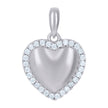 925 Sterling Silver Womens Cubic-Zirconia Heart Love Charm Pendant