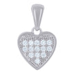 925 Sterling Silver Womens Cubic-Zirconia Heart Love Charm Pendant