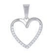 925 Sterling Silver Womens Cubic-Zirconia Heart Love Charm Pendant