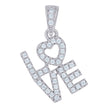 925 Sterling Silver Unisex Cubic-Zirconia Love Heart Charm Pendant