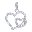 925 Sterling Silver Womens Cubic-Zirconia Intertwined Heart Charm Pendant