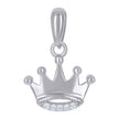 925 Sterling Silver Womens Cubic-Zirconia Crown Fashion Charm Pendant