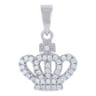 925 Sterling Silver Womens Cubic-Zirconia Crown Fashion Charm Pendant