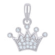 925 Sterling Silver Womens Cubic-Zirconia Crown Fashion Charm Pendant