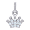 925 Sterling Silver Womens Cubic-Zirconia Crown Fashion Charm Pendant