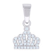 925 Sterling Silver Womens Cubic-Zirconia Crown Fashion Charm Pendant