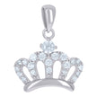 925 Sterling Silver Womens Cubic-Zirconia Crown Fashion Charm Pendant