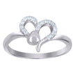 925 Sterling Silver Womens Cubic-Zirconia Heart Love Ring Size 8 - SLV-111187