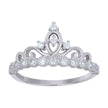925 Sterling Silver Womens Cubic-Zirconia Crown Fashion Ring Size 6