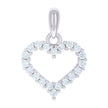 925 Sterling Silver Womens Cubic-Zirconia Heart Love Charm Pendant