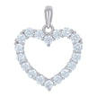 925 Sterling Silver Womens Cubic-Zirconia Heart Love Charm Pendant