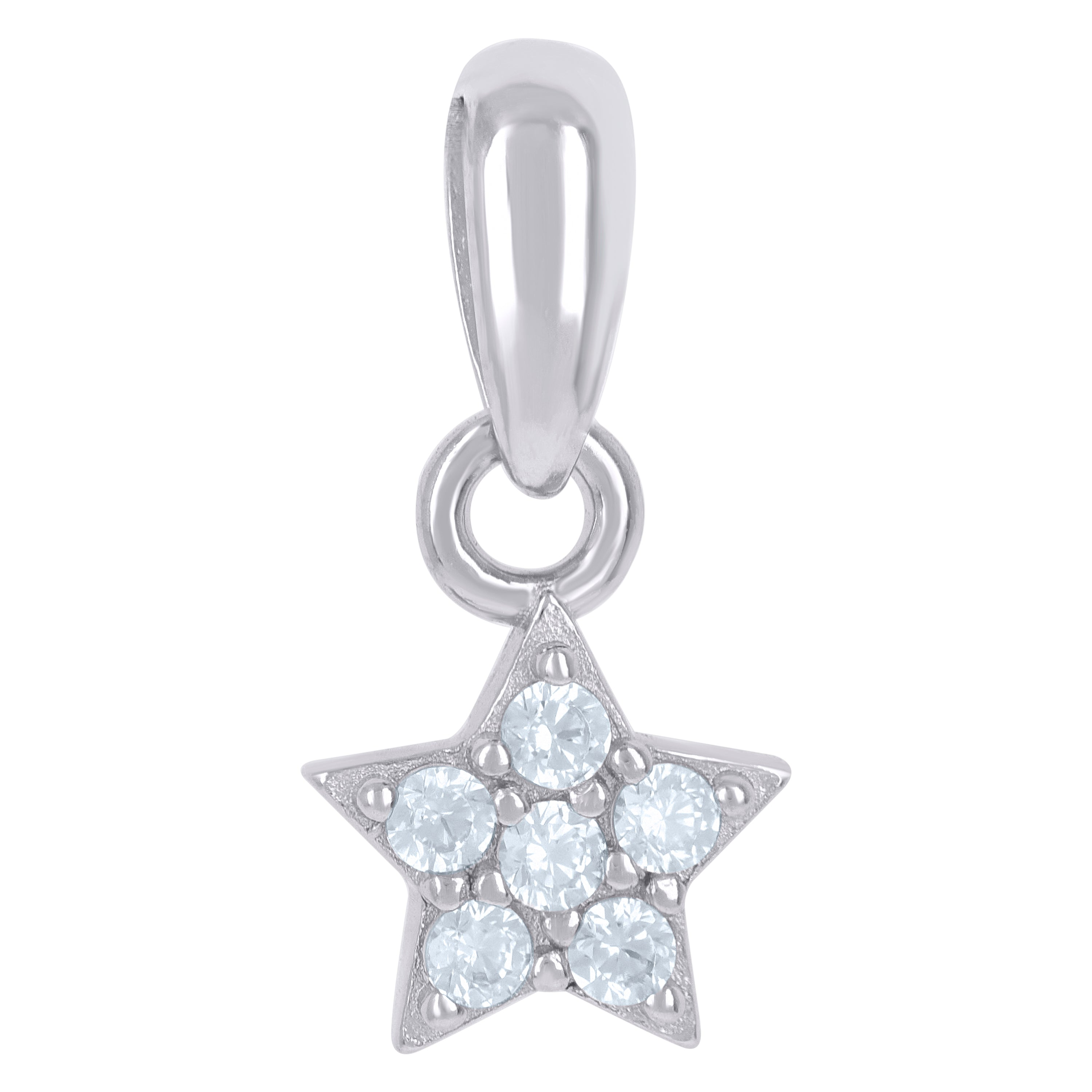 925 Sterling Silver Womens Cubic-Zirconia Star Celestial Charm Pendant