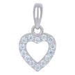 925 Sterling Silver Womens Cubic-Zirconia Heart Charm Pendant