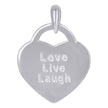 925 Sterling Silver Womens Love Live Laugh Heart Charm Pendant