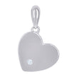 925 Sterling Silver Womens Cubic-Zirconia Disc Heart Charm Pendant